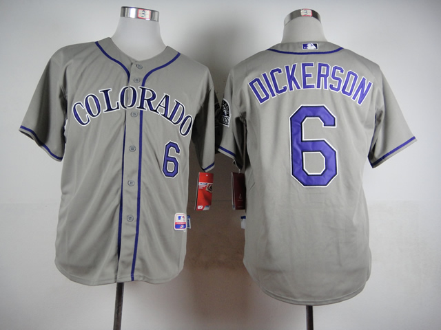 Men Colorado Rockies #6 Dickerson Grey MLB Jerseys